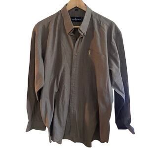 Ralph Lauren oxford button down shirt grey 16 1/2 -34